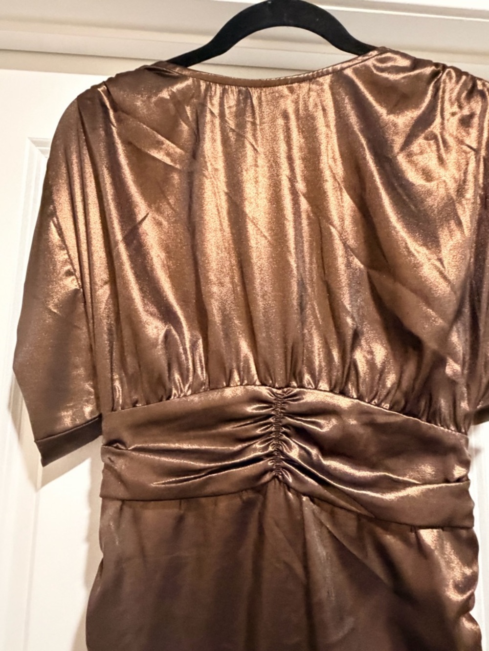 NWT MISA Los Angeles Charlize Midi dress women's size XS Bronze open back - Picture 5 of 12